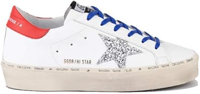 white and silver golden goose sneakers