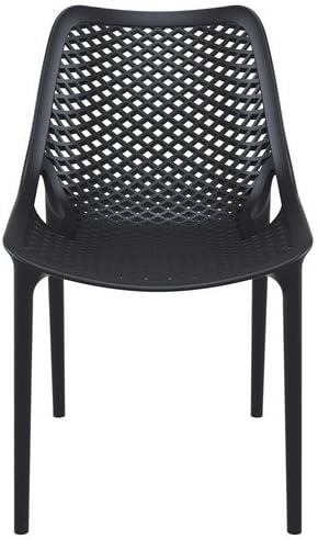 Side Chair Orion Stacking Outdoor Garden Dining (Frame Material: Plastic, UV Resistant) (Black)