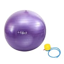 Fitkit FK97403 Anti-Burst Gym Ball with 4.5-inch Foot Pump