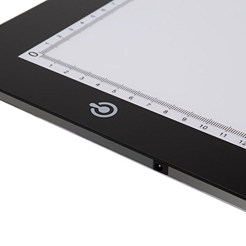 ME456 A3 LED Light Box 12x17 Inch Light Pad 12V DC Power Light Table for Tracing (Black)