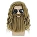 Mildiso Fat Thor Wig Blonde Wigs for Thor Costume Men Golden Brown Mustache Wig Costume Party Wigs with Wig Cap M094