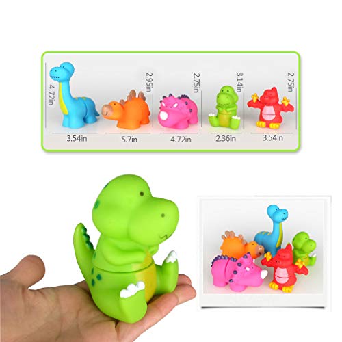 Dinosaur Baby Bath Toys,Take Apart Bathtub Toys for Kids,5 Pieces Floating Dinosaur Figures Playset,Water Squirties Toddler Toy for Aged 1 2 3 4 5 6 Boys and Girls Gifts