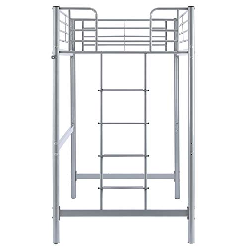 Bonnlo Twin Size Metal Loft Bed for Kids, Gray Pricepulse