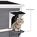 Lovupet 2 Story Wooden Outdoor/Indoor Cat Shelter House Condo with Escape Door 6012-0508 (Grey)