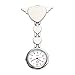 Top Plaza Womens Girls Heart Angle Wing Nurse Fob Clip On Brooch Hanging Pocket Watch - White