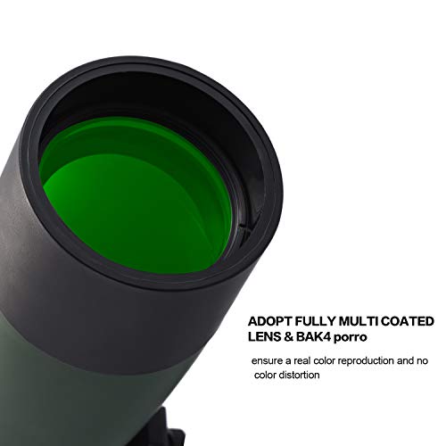occer 25-75x70 Spotting Scope Telescope with Tripod,Long Eye Relief 45 Degree Angled Eyepiece Scopes,Waterproof Spotter Scope for Hunting,Target Shooting,Bird Watching,Archery,Wildlife-with Carry Case