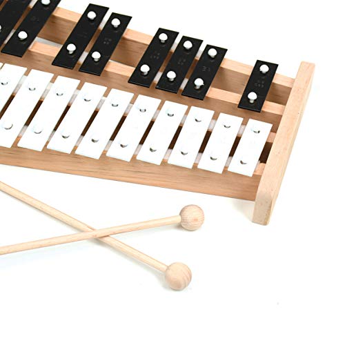 Professional Wooden Alto Full Size Glockenspiel Xylophone with 27 Metal Keys for Adults & Kids