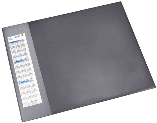 Läufer 41656 Durella D1 Desk Mat with Transparent Side Strip and Calendar, 52 x 65 cm, Black, Non-Slip Desk Pad