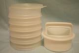 VINTAGE Tupperware Hamburger Patty -- Makes and Stores 6 Hamburgers -- Complete as Shown