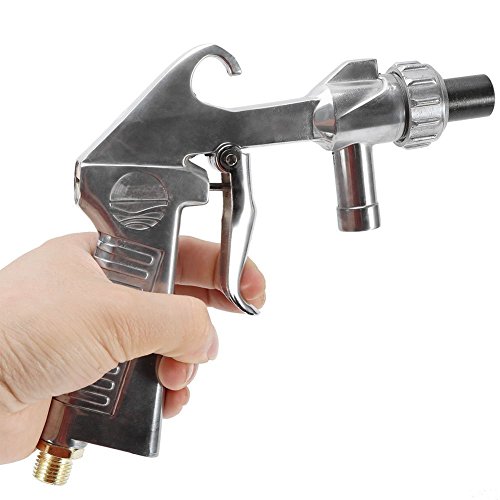 Jewboer Air Sandblaster Sandblasting Blast Gun with Iron Nozzles Connector Tube Derusting Tool Kit for Sandblast Cabinets
