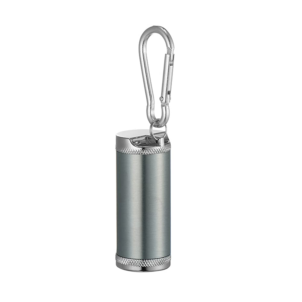 Mini Ashtray, Portable Ashtray Stainless Steel Ashtray Pocket Ashtray Lightweight Ashtray Windproof Ashtray With Lid & Carabiner Keychain For Bag Backpack.