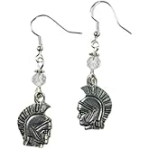 Clear Crystal Spartan or Gladiator Earrings, on sterling silver earwires