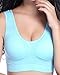 AM CLOTHES Plus Size Sports Bras for Women Wireless Pack Padded Yoga Bra with Removable Pads 3X-Large 3 pack-sky blue lpk lpp