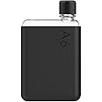 memobottle A6 (Black Ink) Bundle - 12oz (375ml) - Bottle, silicone sleeve & lid | Compact Water Bottle For Bags & Small Pockets | BPA Free Tritan | Modern, Minimalist | For Gym & Work