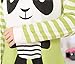 VENTELAN Women Long Sleeve Panda Print Round Neck Pajamas Set Striped Sleepwear A-Green Panda M (USA Size:8-10)