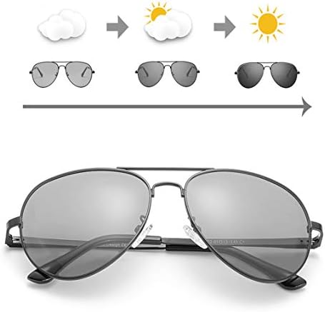OSVAW Photochromic Aviator Sunglasses for Men Polarized Sunglasses, UV 400 Protection with Metal Frame for Driving Travling