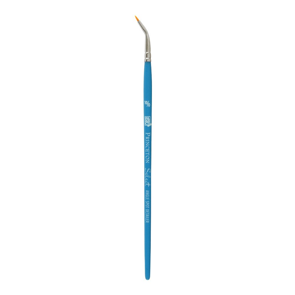 Princeton Select Artist, Mixed-Media Brushes for Acrylic, Oil, Watercolor Series 3750, Angle Spot Detail Synthetic, Size 10/0