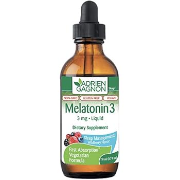 Adrien Gagnon - Liquid Melatonin 3 mg, for Faster and Softer Sleep, Wildberry Flavour, 110 ml