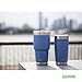 koodee Tumbler with Lid and Straw, 30 oz Stainless Steel Vacuum Insulated Travel Coffee Tumbler With Handle, 2 Straws, Brush (30 oz, Royal Blue)