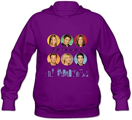 SOGA Women's Hoodies TV Show Friends Cast Poster Size L Purple