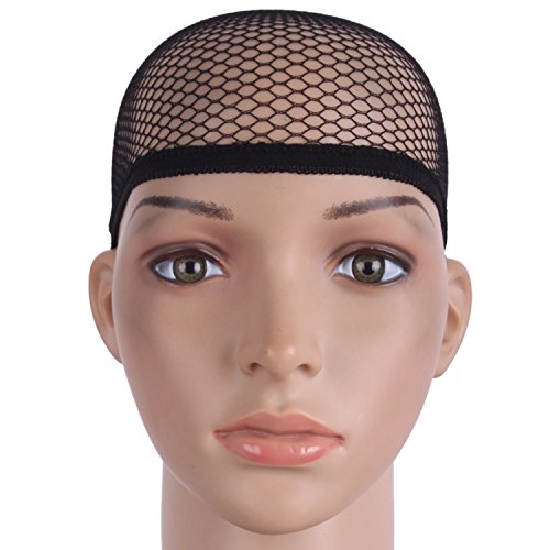 image for MapofBeauty 3 Pieces One Size Wig Caps (1 Beige Yellow Nylon Hair Net 
