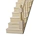 Lowpricenice Pre-Assembled Wooden Staircase Stair Stringer Step with Right Handrail Dollhouse Furniture