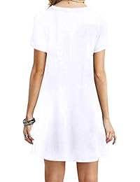 EFOFEI vestido de túnica de verano suelto con cuello redondo y manga corta para mujer