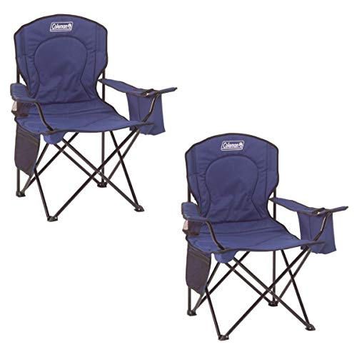Coleman Oversized Quad Chair with Cooler Pouch (Blue/Set of 2