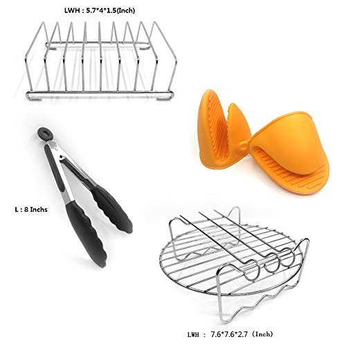 8 Inch XL Air Fryer Accessories 8 Pcs FDA Certification Apply all Brands of Air Fryers 3.7QT to 5.8QT