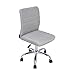 GreenForest Ergonomic Mid Back Armless Adjustable Chair with Fabric Upholstery, Grey