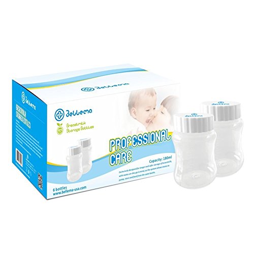 BelleMa Breast Milk Storage Containers (Wide Neck Bottles 6 oz)