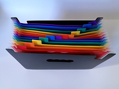 12 Pockets Expanding Files Folder/ A4 Expandable File organizer/ Portable Accordion File Folder/ High Capacity Multicolour Stand/ Plastic Business File Organizer Box-by Blinyang - Thumbnail 4