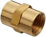 Anderson Metals Brass Pipe Fitting, Coupling, 3/8" x 3/8" Female Pipe
