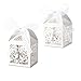 Amytalk 50 Pcs Laser Cut Wedding Favors Candy Boxes Pearl Paper Gifts Box for Marriage Birthday Shower Party Decors (Bird)