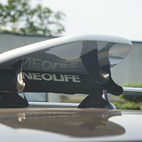 Neolife Car Roof Rack Pads for Surfboard Kayak SUP Snowboard Racks 19Inch Long Large Aero Bars [Pair] (Black Flat 19 in with Strap, 19 in) - Thumbnail 7