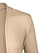 BIADANI Women Long Sleeve Classic Lightweight Open Front Jersey Cardigan Mocha X-Large