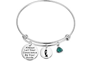 KUIYAI Always Let Your Conscience Be Your Guide Keychain Jiminy Cricket Quote Keychain Motivation Gift