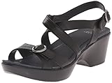 Dansko Women's Julie Wedge Sandal, Black Full Grain, 38 EU/7.5-8 M US