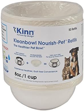 Kinn Kleanbowl Nourish Pet Refill Food & Water Bowls for Dogs & Cats, 8 ounce (1 cup)