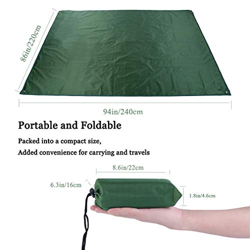 YINXN Camping Tarp, Waterproof Picnic Mat, Multifunction Tent Footprint with Drawstring Carrying Bag Ultralight Hammock Sunshade for Picnic, Hiking, Parks and Beach