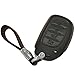 Alegender Hand Sew Leather 4 Buttons Smart Key Fob Cover Case Bag Jacket Protector Fit for 2016 2017 2018 Hyundai Tucson Elantra Sonata (NOT FIT Flip/Pop Out/Folding Key