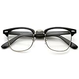 MLC EYEWEAR ® Vintage Inspired Classic Half Frame Nerd Wayfarers UV400 Clear Lens Glasses
