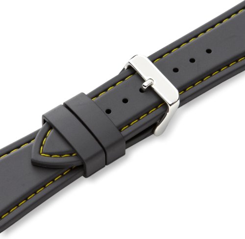 Hadley-Roma Men's MS3445RV 240 24-mm Genuine Rubber Diver Sport Watch Strap