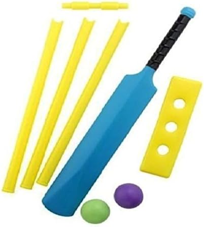 DPNY New Plastic Cricket Ball & Bat & Stumps Indoor & Outdoor Garden Play Set Kids Toy Gift