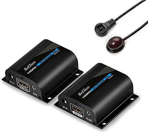 BeElion(TM) 60M/190ft 1080P HD HDMI Network Extender Transmitter Receiver Kit,With IR Remote Control Over Single Cat6 Cat7 Ethernet Cables