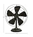 Deco 79 Rustic Non-Functional Metal Old Fan Table Decor, One Size, Textured Black Finish