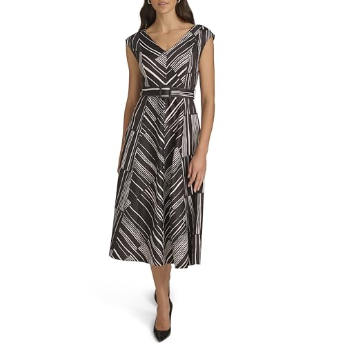 Calvin Klein Women's Dresses Dress, Black Cream, 6