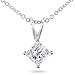 PARIKHS Princess Cut Diamond Solitaire Pendant Plus Quality in White Gold (0.06 ctw)