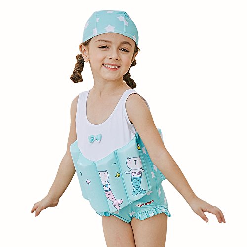 Kingswell Float Suit Toddler Swimsuit Kids Swim Training Aid Jacket Vest Suit with Removable Buoyancy Float for Toddler Girls
