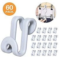 Frezon Clothes Hanger Connector Hooks, Mini Cascading Hanger Hooks for Velvet Huggable Hangers, Heavy Duty Space Saving for Closet Grey 60 Pcs